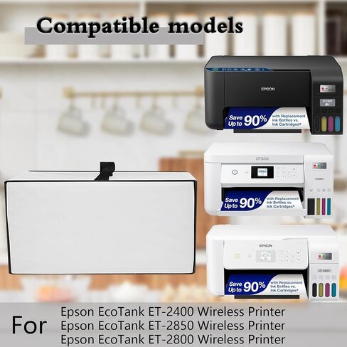 Printer Cover Anti-Static Heavy Duty Waterproof Printer Protective Cover Case for Epson EcoTank ET-2800 Wireless Color All-in-One Printer/Epson EcoTank ET-2850/ET-2400 Wireless Printer (Black) in Kuwait