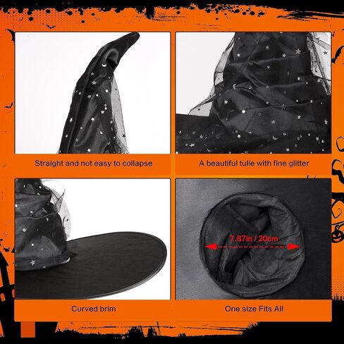 قبعة ساحرة على شكل قطة مرحة للنساء | قبعة أزياء الهالوين | قبعة ساحرة سوداء in Kuwait