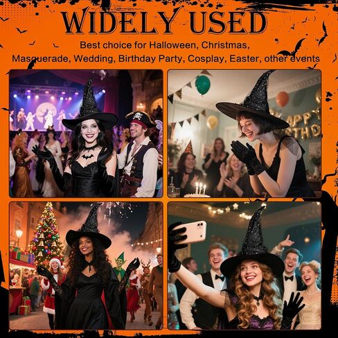قبعة ساحرة على شكل قطة مرحة للنساء | قبعة أزياء الهالوين | قبعة ساحرة سوداء in Kuwait