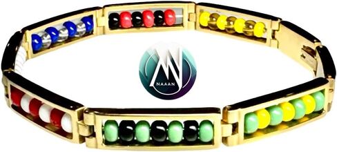 Ilde de Orumila Bracelet in Stainless Steel 8.5 inches/pulgadas selected BEADS ORUMILA OBATALA SHANGO YEMAYA YEMONJA OSHUN OSHOSI ELEGUA ESU Yanzan 7AFRICAN POWERS 7 POTENCIAS AFRICANAS ORULATRADICIONAL. BRACELETS MADE WITH CZECH BEADS ( BEADS ARE NOT MAD in Saudi Arabia