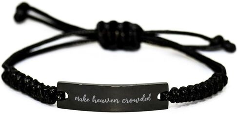 Make Heaven Crowded Bracelet for Men Women Black Rope Bracelet in Saudi Arabia