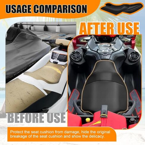 غطاء مقعد بديل لـ SeaDoo 2002-2006 GTX 4-Tec SC LTD SC / 2005-2009 RXT RXT-X 255/2003-2008 Wake 155 215/2002-2003 GTX DI، حماية المقعد الجلدي المناسب حسب الطلب in Saudi Arabia