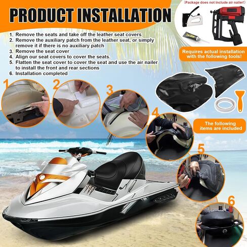 غطاء مقعد بديل لـ SeaDoo 2002-2006 GTX 4-Tec SC LTD SC / 2005-2009 RXT RXT-X 255/2003-2008 Wake 155 215/2002-2003 GTX DI، حماية المقعد الجلدي المناسب حسب الطلب in Saudi Arabia
