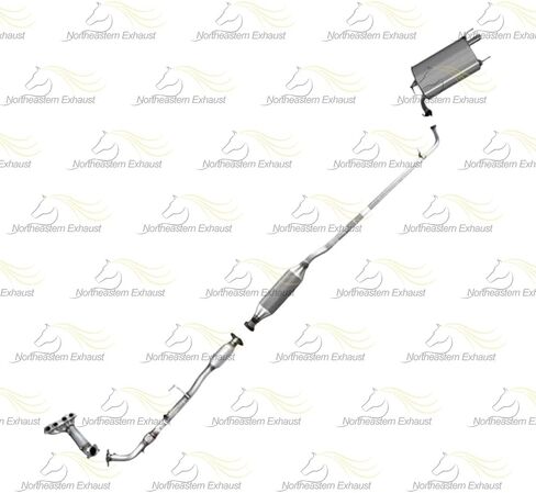 Exhaust Manifold, Catalytic, Resonator, and Muffler Kit Compatible for 2007-2009 Toyota Camry 2.4L | EPA-Approved | Stainless Steel | Northeastern Exhaust | Free Gaskets and Clamp Included in Saudi Arabia