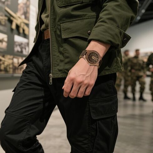Wooden Watches for Men Handmade Unique Design with Leather Strap, Analog Quartz Mens Watch, Gift for Men in Kuwait