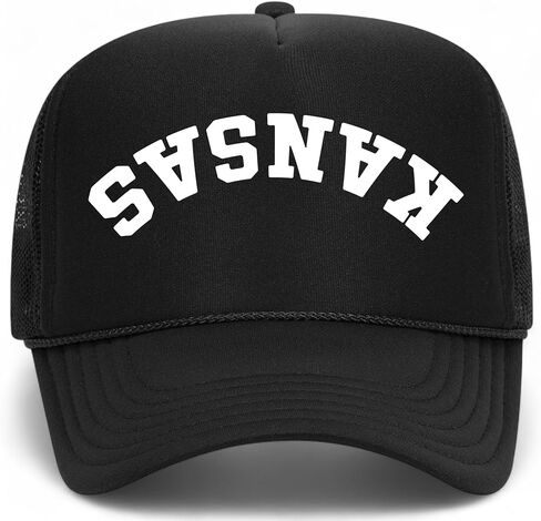 Kansas Upside Down Reversed Vintage Trucker Hat | KS | Premium Adjustable Snapback Baseball Hat for Men & Women in Saudi Arabia