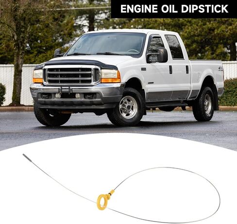 Engine Oil Dipstick - Compatible for F-250 Super Duty 6.4L V8 - Diesel 2008-2010 | Stainless Steel & Yellow ABS Handle | Replaces 8C3Z-6750-A in Saudi Arabia