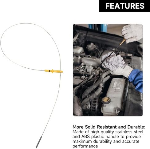 Engine Oil Dipstick - Compatible for F-250 Super Duty 6.4L V8 - Diesel 2008-2010 | Stainless Steel & Yellow ABS Handle | Replaces 8C3Z-6750-A in Saudi Arabia