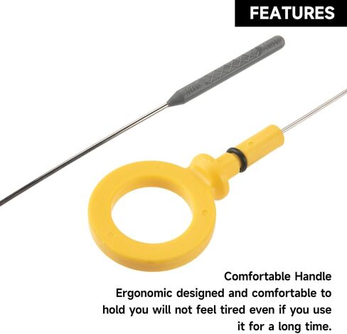 Engine Oil Dipstick - Compatible for F-250 Super Duty 6.4L V8 - Diesel 2008-2010 | Stainless Steel & Yellow ABS Handle | Replaces 8C3Z-6750-A in Saudi Arabia