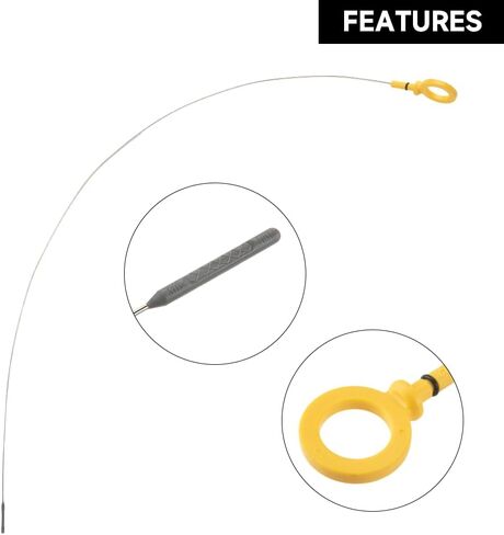 Engine Oil Dipstick - Compatible for F-250 Super Duty 6.4L V8 - Diesel 2008-2010 | Stainless Steel & Yellow ABS Handle | Replaces 8C3Z-6750-A in Saudi Arabia