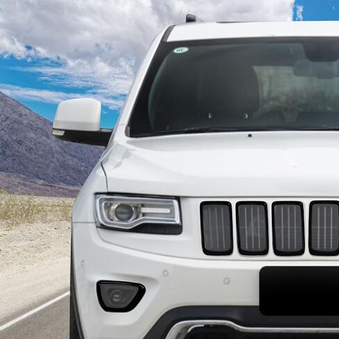 Jimen Fit for Jeep Grand Cherokee 2014-2016, 7PCS Grille Inserts Cover & 2PCS Front Fog Light Bezel Trim in Saudi Arabia