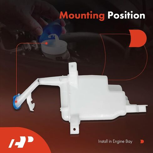 A-Premium Windshield Washer Reservoir Compatible with Select Nissan Models - Versa Note 2014-2019, with (Washer Pump/Filler Neck/Cap/Hose/Bracket) - Replace# 289103WC0A in Saudi Arabia