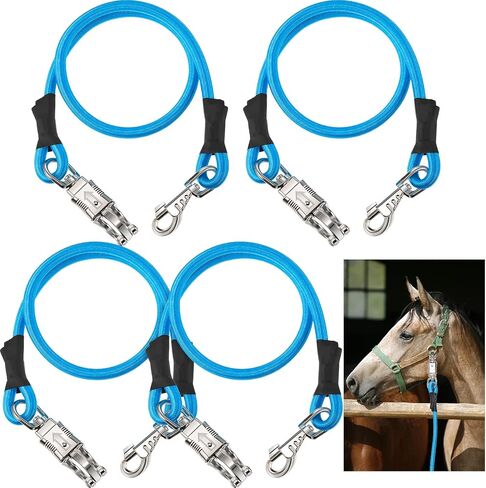 4 Pack Bungee Cross Ties Set Horse Trailer Tie Straps Bulk Bungee Cords with Snaps for Horse Trailer Accessories, 36 Inch Long (Black) in Saudi Arabia