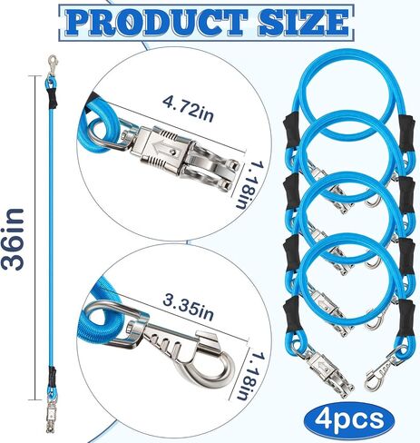 4 Pack Bungee Cross Ties Set Horse Trailer Tie Straps Bulk Bungee Cords with Snaps for Horse Trailer Accessories, 36 Inch Long (Black) in Saudi Arabia