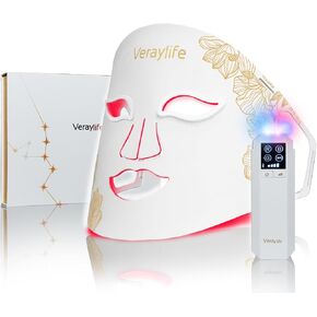 Red Light Therapy Mask for Face, LED Facial Mask, Skin Care Light with Near Infrared 850nm & Adjustable Blue Light, Portable Home Device with 7 Colors & 8 Modes, 432 Beads Pro LEDs (White) in Saudi Arabia
