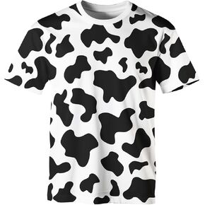 Casual Cow Print T-Shirt Short Sleeve Fun Cow Graphic T-Shirts for Men Women in Saudi Arabia