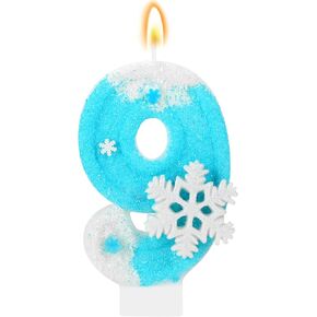 Frozen Birthday Candle Snowflake Number 4 Candle Cake Topper Cupcake Decor Frozen 4th Birthday Party Decorations Anniversary Celebrations Supplies Favors in Saudi Arabia
