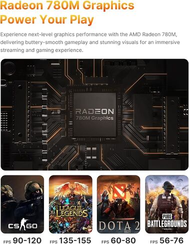 P4 Mini PC, AMD Ryzen 7 5700U Processor Mini Gaming Computer(8C/16T, up to 4.3GHz) 32GB RAM, 1TB M.2 SSD, Triple Display Desktop PC, Pre-in Windows 11 Pro, Dual LAN, WiFi 6E, BT 5.2 in Saudi Arabia