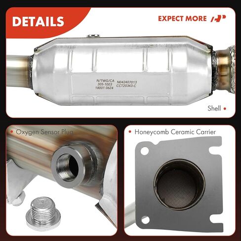 A-Premium Catalytic Converter with Gasket Kit Direct-Fit Compatible with Chrysler Sebring 2001-2006 & Dodge Stratus 2001-2006, Neon 2000-2004 & Plymouth Neon 2000-2001, E.P.A. Compliant in Saudi Arabia