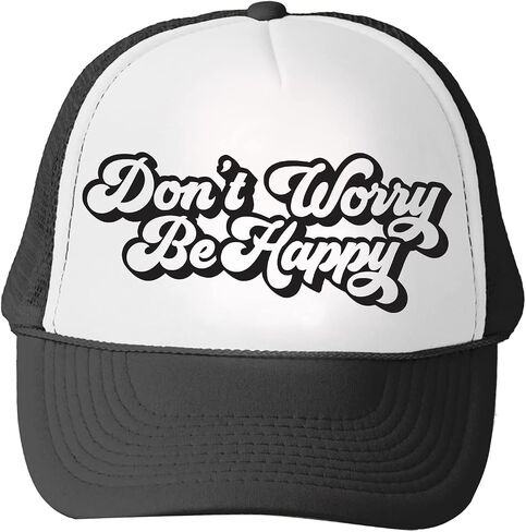 Tees & Tails Don't Worry Be Happy Retro 90’s Black & White Cap in Saudi Arabia