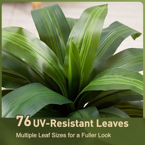 شجرة Dracaena الاصطناعية بطول 6 أقدام - شجرة وهمية مع زارع مستدق أسود وحصى - نبات يوكا صناعي مقاوم للأشعة فوق البنفسجية - أشجار صناعية للمنزل والمكتب وغرفة المعيشة وديكور داخلي وخارجي in Kuwait