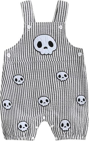 ملابس للأطفال الأولاد والبنات بدون أكمام مع حزام رومبير مخطط ومطرز وزرة بذلة لطيفة لحديثي الولادة in Kuwait