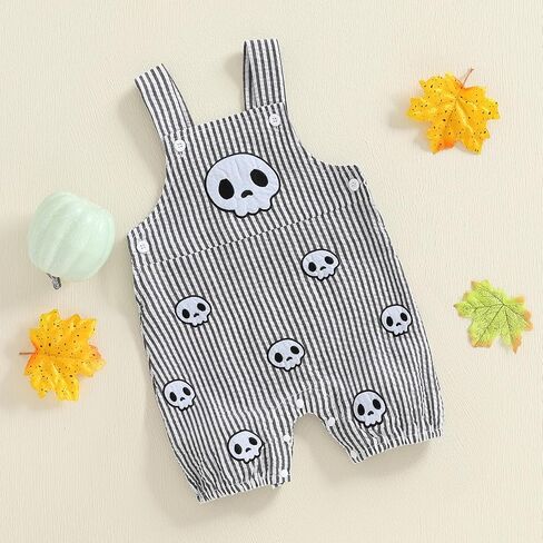 ملابس للأطفال الأولاد والبنات بدون أكمام مع حزام رومبير مخطط ومطرز وزرة بذلة لطيفة لحديثي الولادة in Kuwait