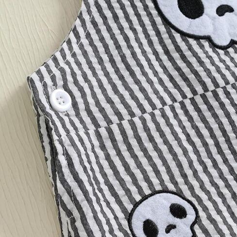 ملابس للأطفال الأولاد والبنات بدون أكمام مع حزام رومبير مخطط ومطرز وزرة بذلة لطيفة لحديثي الولادة in Kuwait