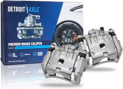 Detroit Axle - Pair Front Brake Calipers for 2011-2019 Ford Fiesta 2012 2013 2014 2015 2016 2017 2018 Disc Brake Calipers w/Brackets Replacement in Saudi Arabia