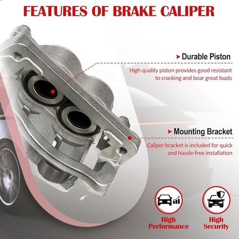 Maxfavor Front Left Brake Caliper fit for Ford F-250 Super Duty 2005 2008 2009 2010 2011 2012 6.0L 6.2L 6.4L 6.7L, 18-B5023 Disc Brake Caliper Assembly with Bracket in Saudi Arabia