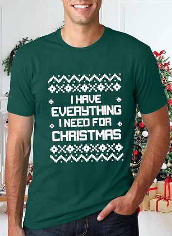 Christmas Couples Shirts His and Her Matching Xmas Outfits Sets Funny Christmas Family Pajamas Short Sleeve Tees Top in Kuwait