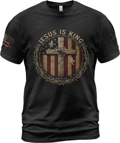 Iron Sharpens Iron T-Shirt Men, Christian Shirts for Men, Faith Shirt Mens, Cross Shirt, Bible Verse Shirts in Kuwait
