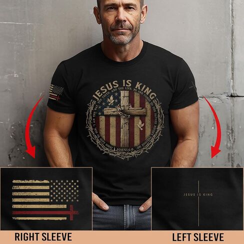 Iron Sharpens Iron T-Shirt Men, Christian Shirts for Men, Faith Shirt Mens, Cross Shirt, Bible Verse Shirts in Kuwait