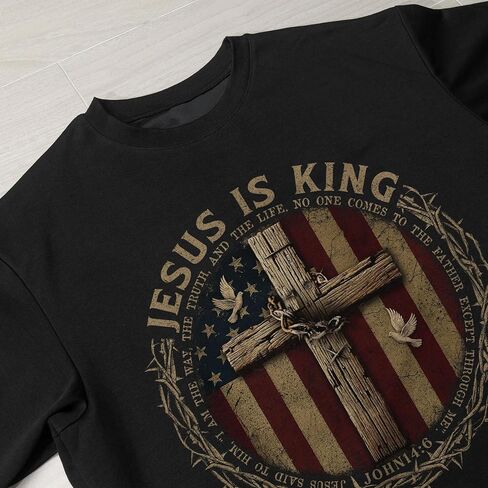 Iron Sharpens Iron T-Shirt Men, Christian Shirts for Men, Faith Shirt Mens, Cross Shirt, Bible Verse Shirts in Kuwait