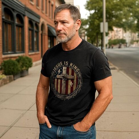 Iron Sharpens Iron T-Shirt Men, Christian Shirts for Men, Faith Shirt Mens, Cross Shirt, Bible Verse Shirts in Kuwait