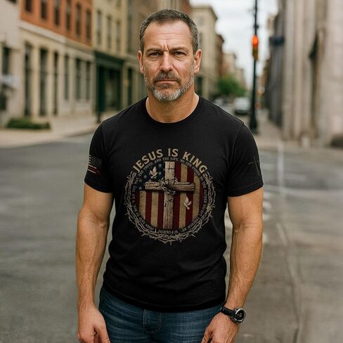 Iron Sharpens Iron T-Shirt Men, Christian Shirts for Men, Faith Shirt Mens, Cross Shirt, Bible Verse Shirts in Kuwait