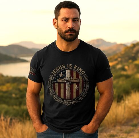 Iron Sharpens Iron T-Shirt Men, Christian Shirts for Men, Faith Shirt Mens, Cross Shirt, Bible Verse Shirts in Kuwait