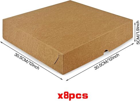 MUMULULU 8PCS Pizza Boxes 12x12x1.9 Inch White Pizza Box For Homemade Pizzas and Crafts in Saudi Arabia