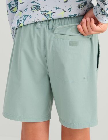HUK Next Level Camp 5" Performance Fishing Shorts, Lightweight, Quick-Dry, Elastic Waistband for Kids in Kuwait