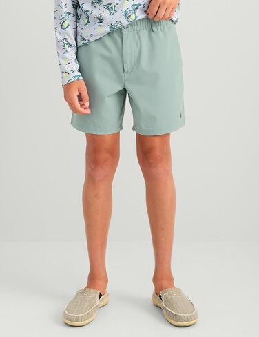 HUK Next Level Camp 5" Performance Fishing Shorts, Lightweight, Quick-Dry, Elastic Waistband for Kids in Kuwait