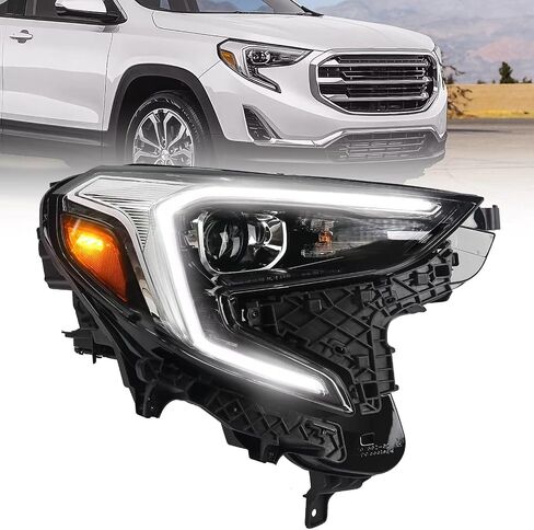 مجموعة مصابيح أمامية طراز LED كاملة متوافقة مع المصابيح الأمامية البديلة GMC Terrain 2018 2019 2020 2021 [لا تنطبق على طراز HID/Xenon] جانب الركاب الأيمن RH 84664076 GM2503476 in Saudi Arabia