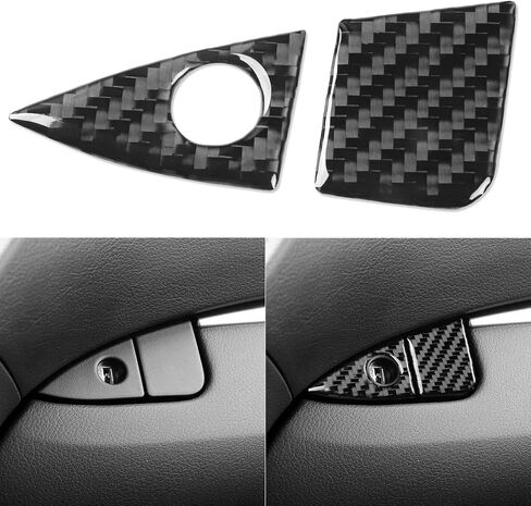 NVCNX ألياف الكربون الفاخرة الحقيقية لملحقات Lexus RX350 RX450h 2010-2012 2011 لوحة عدادات السيارة نظام المعلومات والترفيه CD غطاء لوحة الراديو زخرفة داخلية سميكة تراكب ملصق مائي 8 قطع in Kuwait