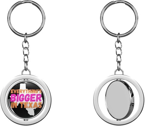 Everything's Bigger in Texas Spinning Metal Key Chain Keychain in Saudi Arabia