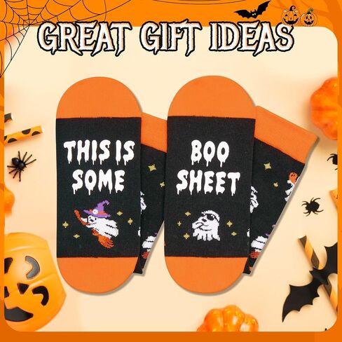 Boo Basket Stuffers - هدايا الهالوين للنساء والرجال البالغين، جوارب مخيفة وبطاقات سلسلة مفاتيح شبح للأصدقاء والمراهقين in Saudi Arabia
