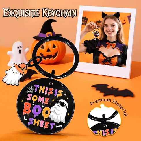 Boo Basket Stuffers - هدايا الهالوين للنساء والرجال البالغين، جوارب مخيفة وبطاقات سلسلة مفاتيح شبح للأصدقاء والمراهقين in Saudi Arabia