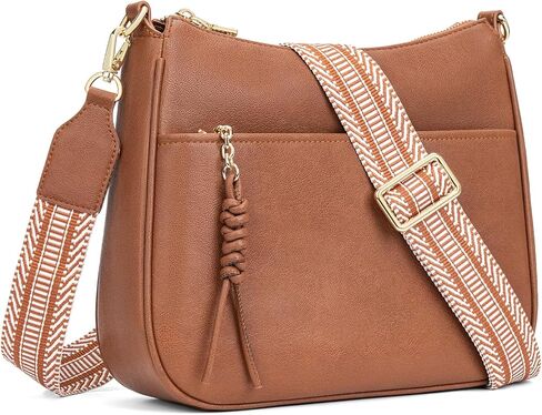 محفظة Peacocktion Crossbody للنساء حقائب هوبو من الجلد النباتي بتصميم عصري مع حزام كتف عريض in Kuwait