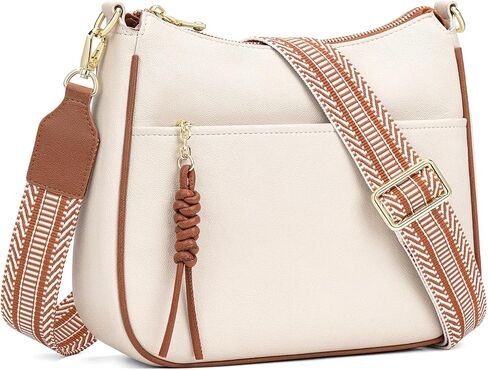 محفظة Peacocktion Crossbody للنساء حقائب هوبو من الجلد النباتي بتصميم عصري مع حزام كتف عريض in Kuwait