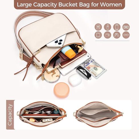محفظة Peacocktion Crossbody للنساء حقائب هوبو من الجلد النباتي بتصميم عصري مع حزام كتف عريض in Kuwait