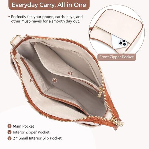 محفظة Peacocktion Crossbody للنساء حقائب هوبو من الجلد النباتي بتصميم عصري مع حزام كتف عريض in Kuwait