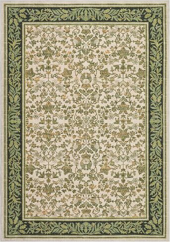 GarveeHome 5x7 Area Rugs Washable Rugs for Living Room, Boho Vintage Rug Non Slip Low Pile Stain Resistance Indoor Soft Large Carpet for Bedroom Dining Room Office, Green Black in Saudi Arabia